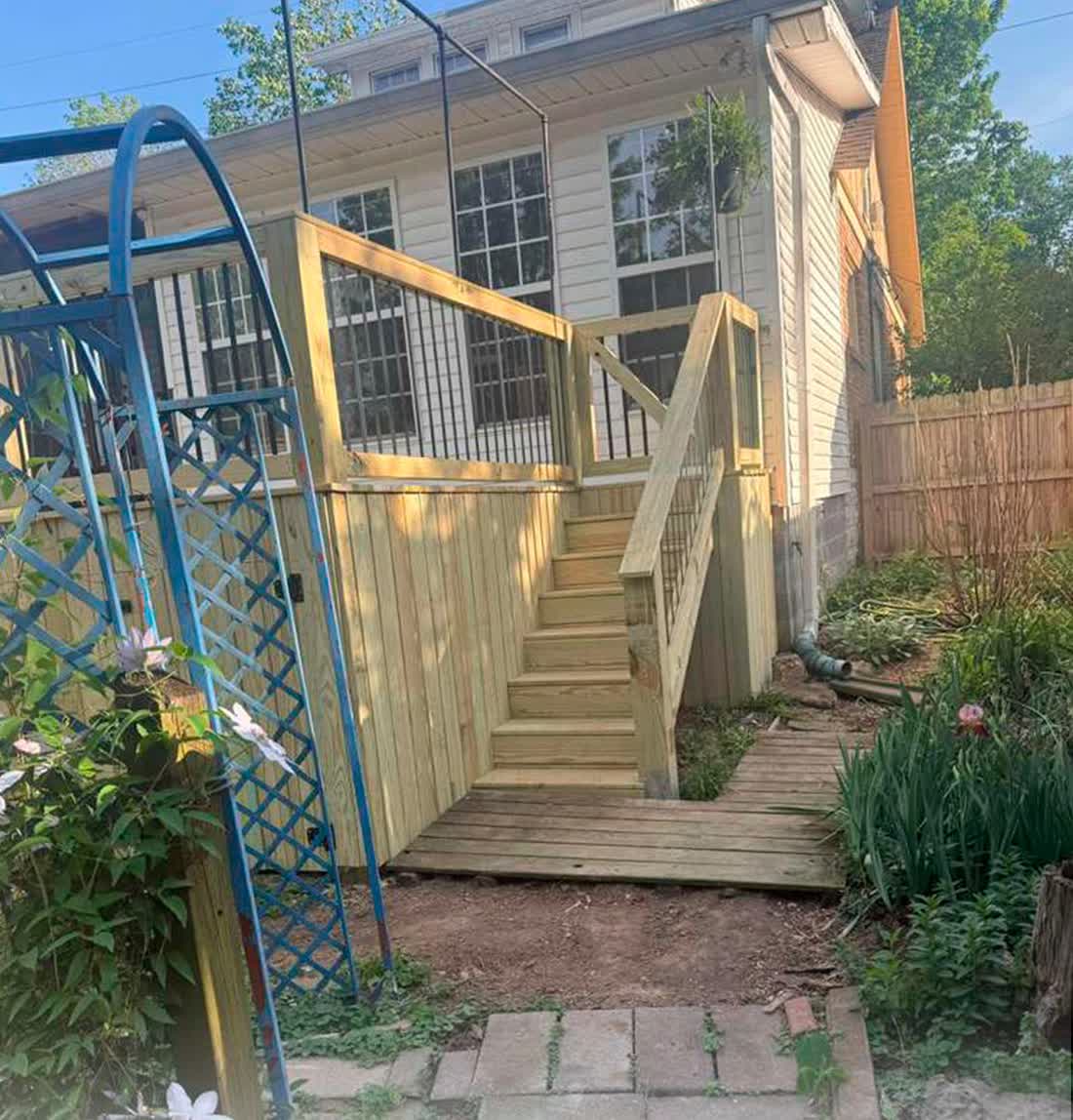 New deck stairs and landing