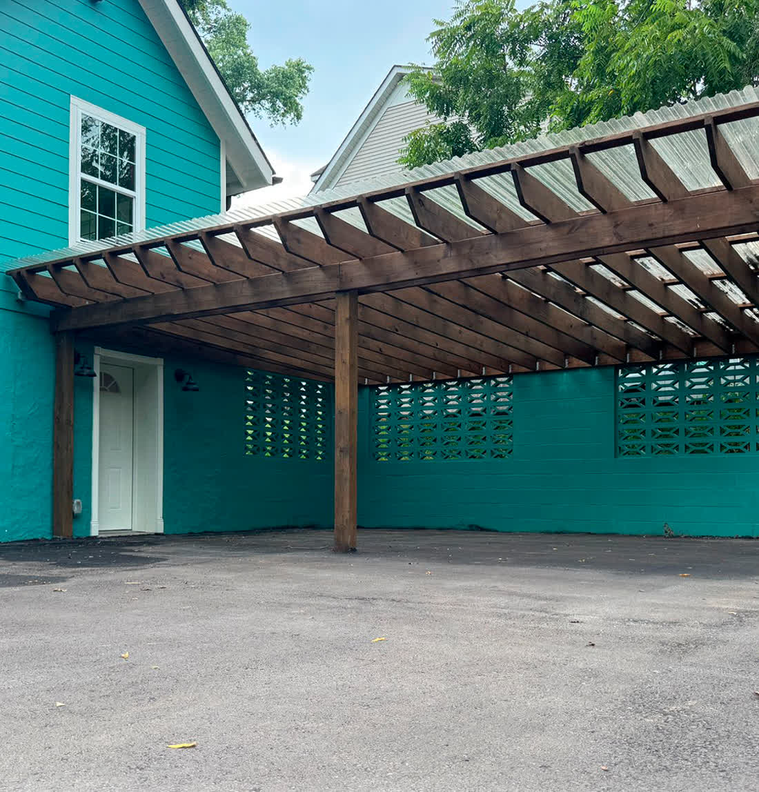 Completed back patio pergola