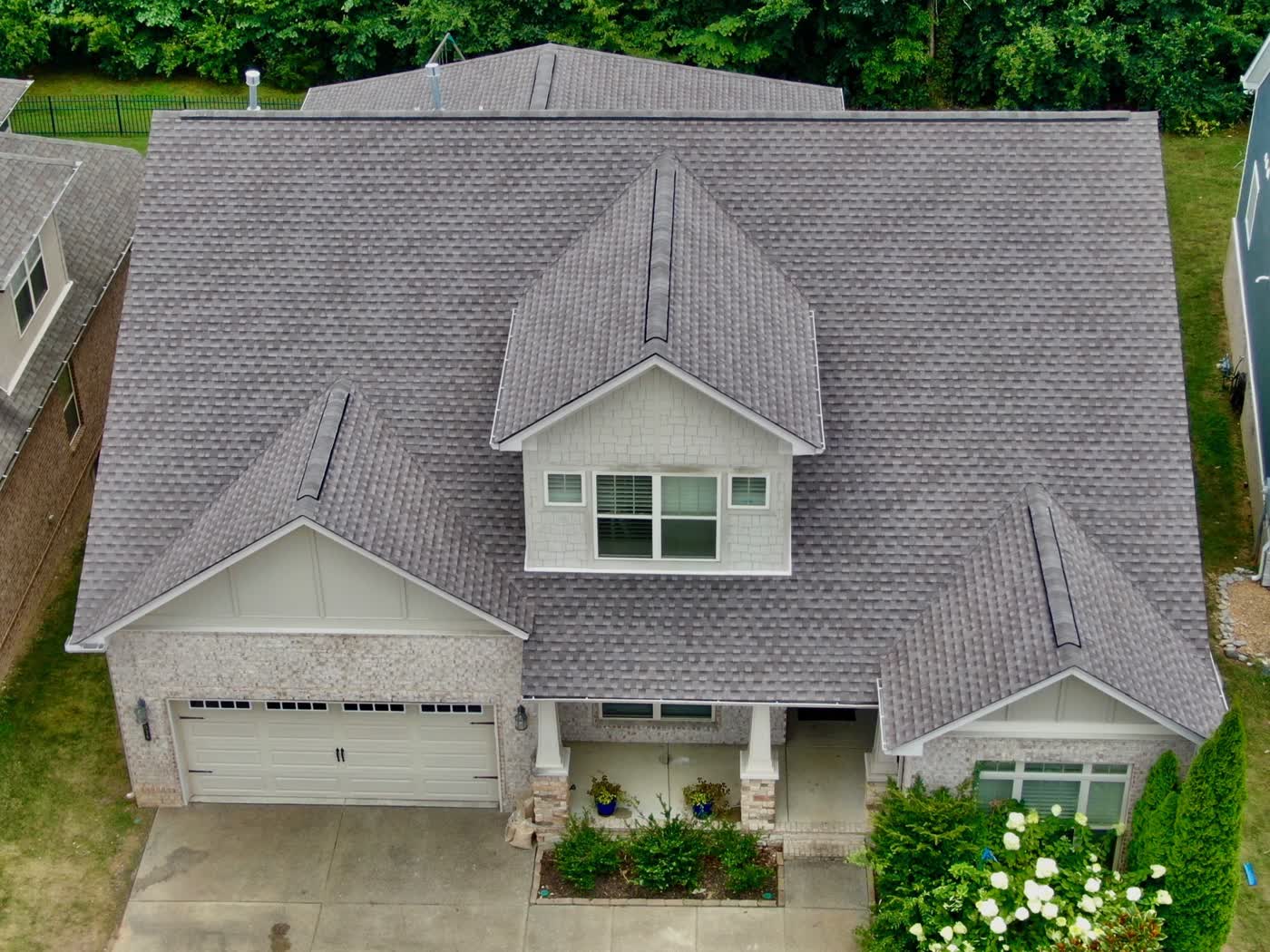 New shingle roof on a suburban home
