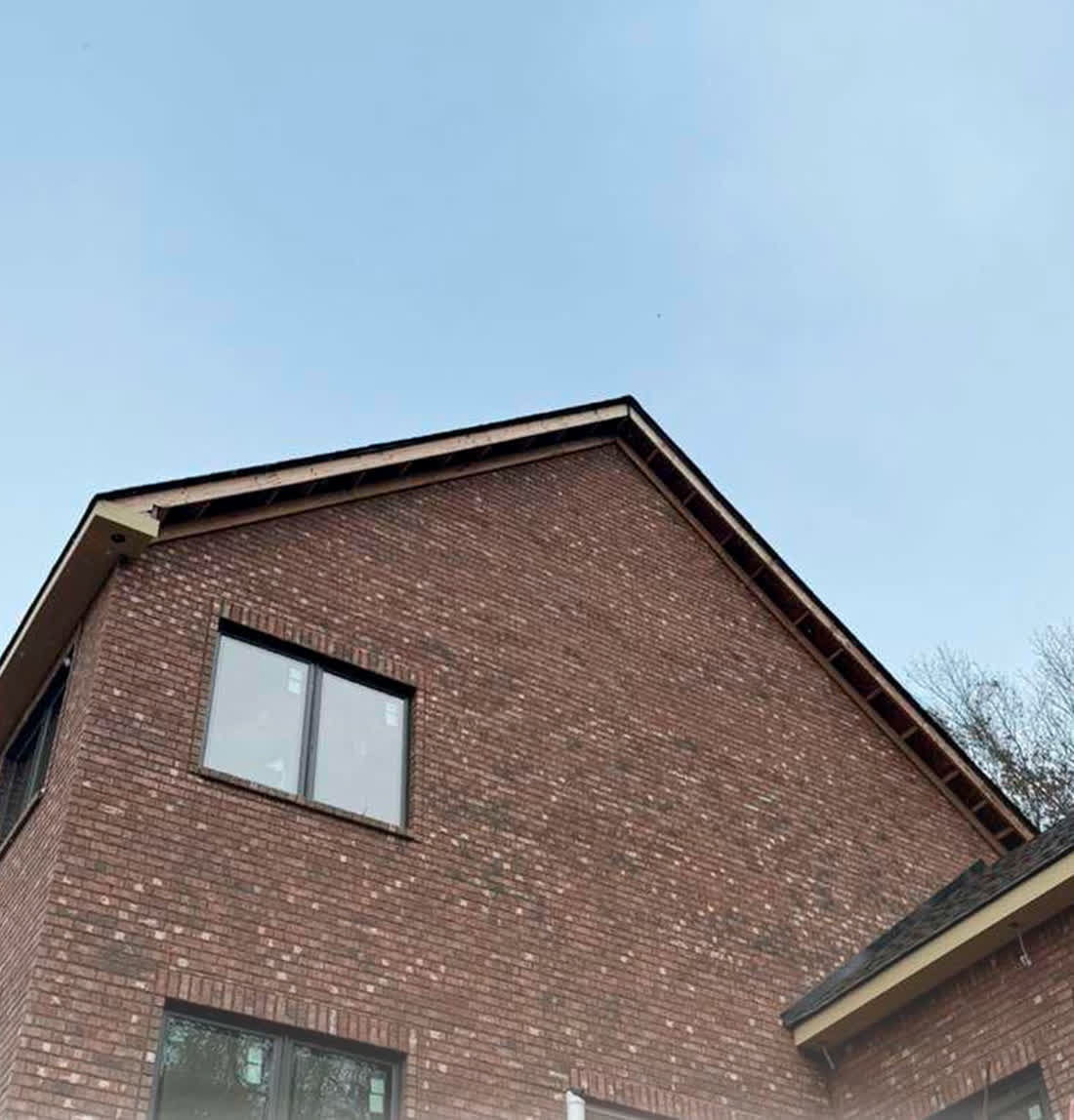 New soffit and fascia on a brick home