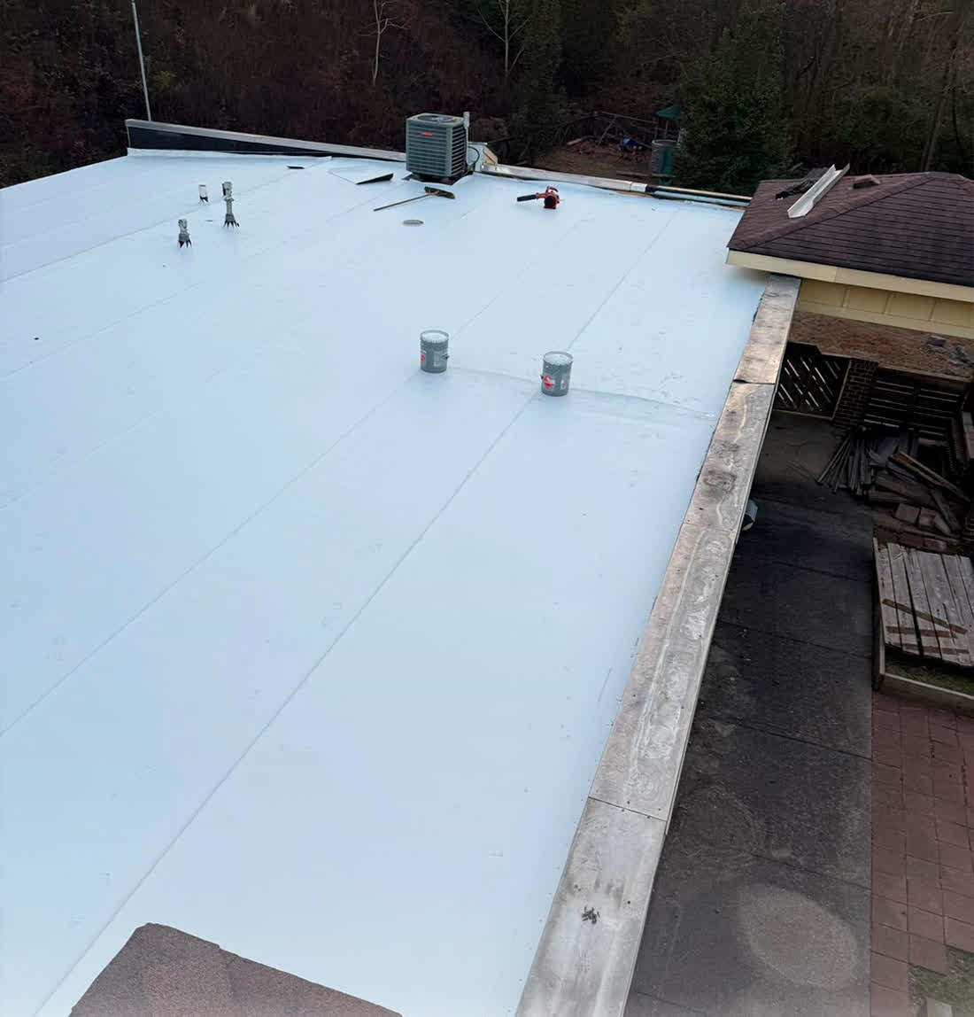 Completed TPO membrane flat roof