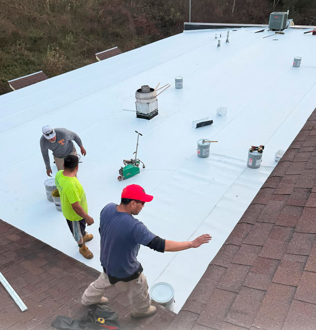 TPO installation on a commercial building